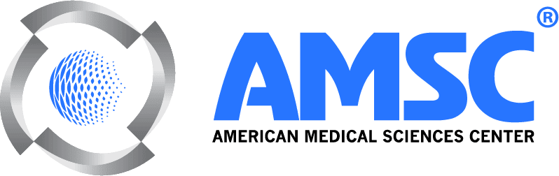 AMSC logo with abstract globe design.