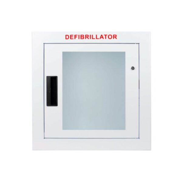 Semi-Recessed Large Defibrillator Wall Cabinet with Wall Sign - Image 3