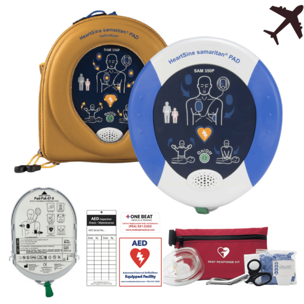 HeartSine Samaritan PAD 350P AED Aviation TSO With Case